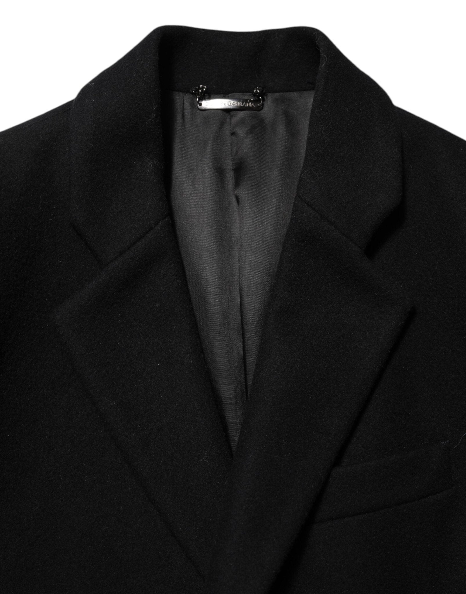 Dolce & Gabbana Black Wool Buttoned Men Trench Coat Jacket - RIMODA