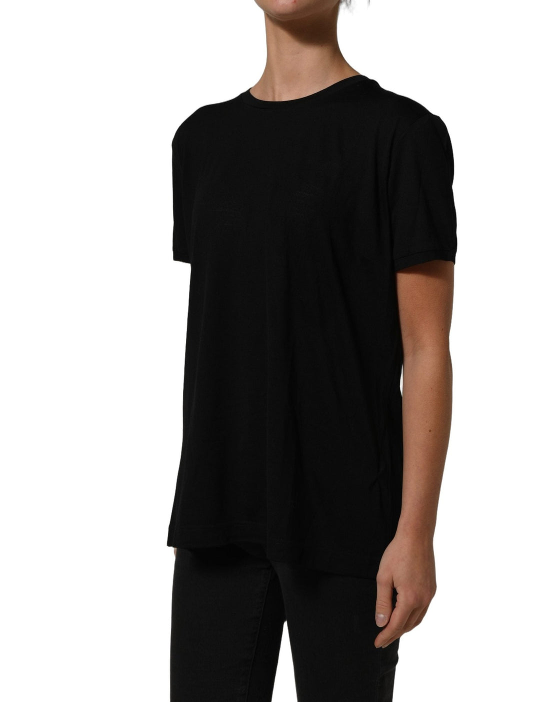 Dolce & Gabbana Black Wool Crew Neck Short Sleeves T-shirt - RIMODA
