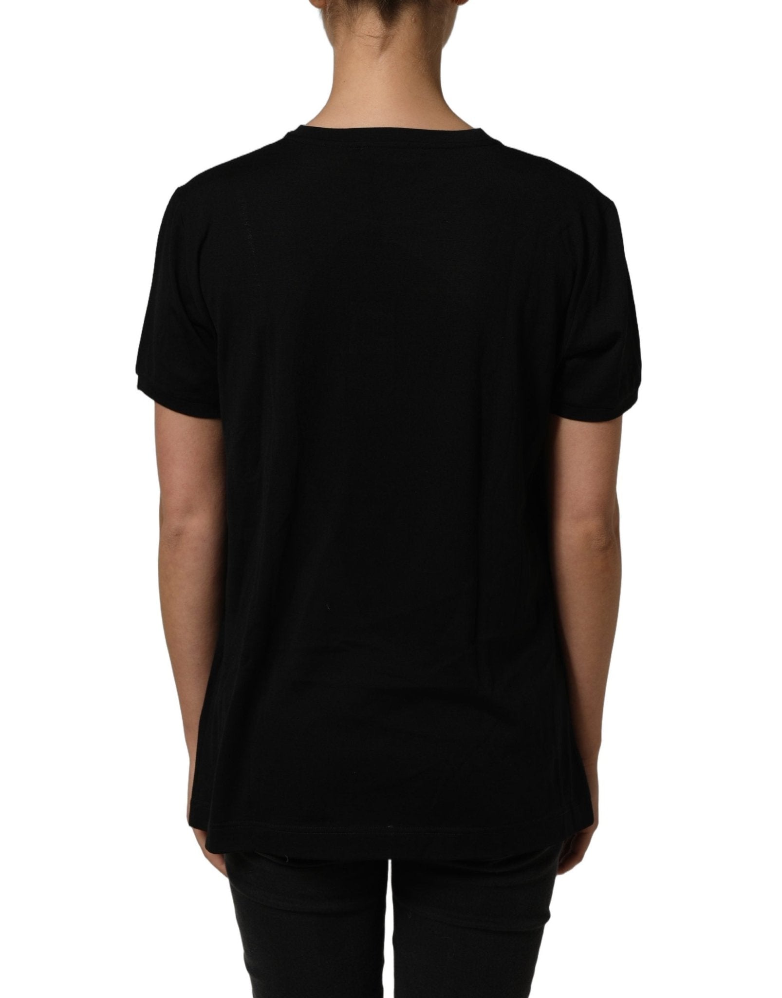 Dolce & Gabbana Black Wool Crew Neck Short Sleeves T-shirt - RIMODA