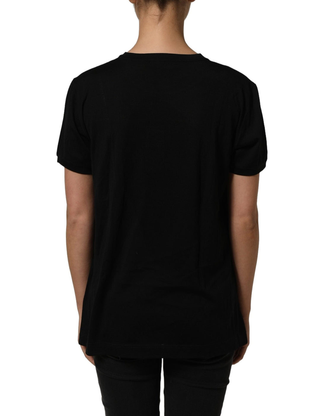 Dolce & Gabbana Black Wool Crew Neck Short Sleeves T-shirt - RIMODA
