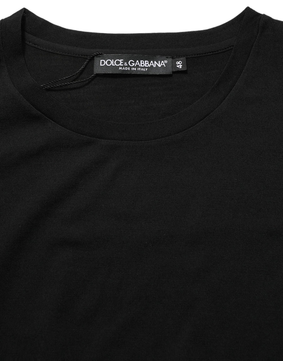 Dolce & Gabbana Black Wool Crew Neck Short Sleeves T-shirt - RIMODA