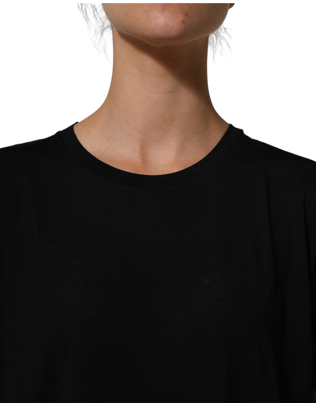 Dolce & Gabbana Black Wool Crew Neck Short Sleeves T-shirt - RIMODA