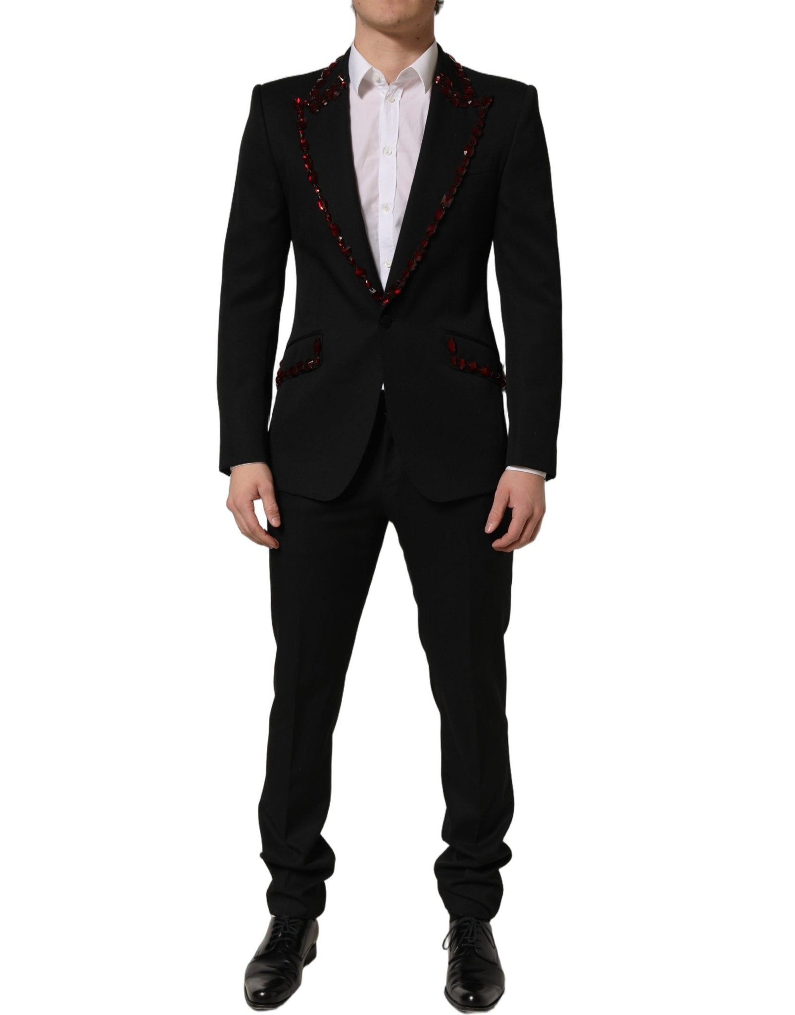 Dolce & Gabbana Black Wool Crystal Embellished 2 Piece Suit - RIMODA