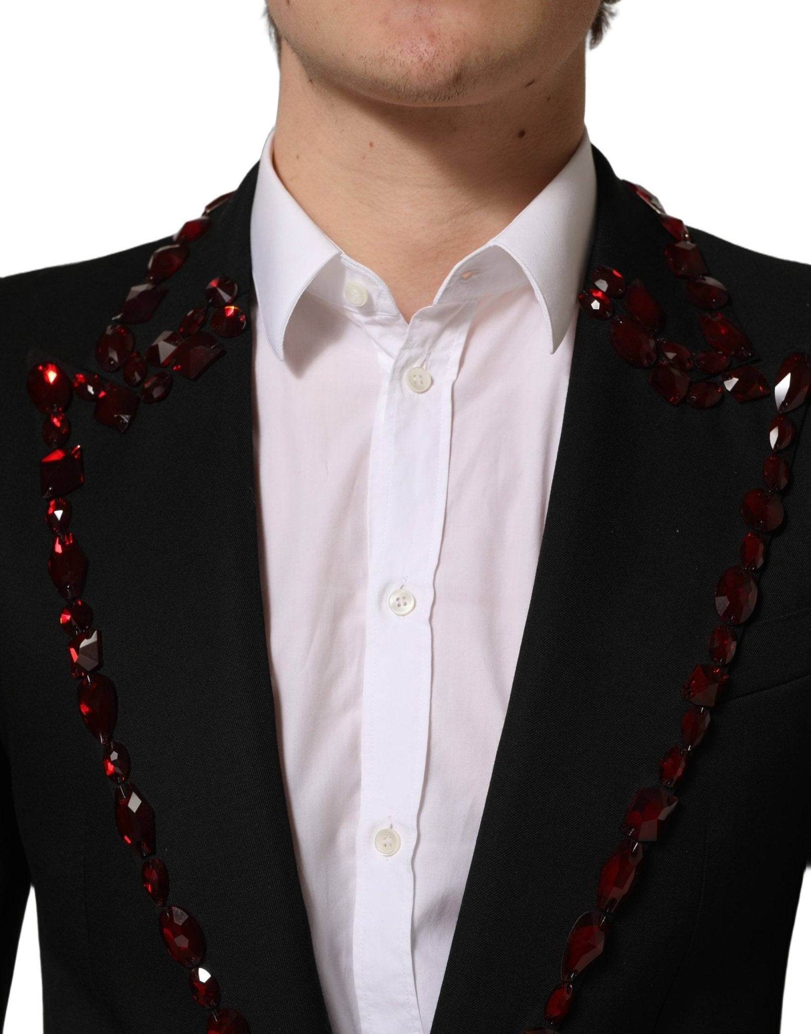 Dolce & Gabbana Black Wool Crystal Embellished 2 Piece Suit - RIMODA