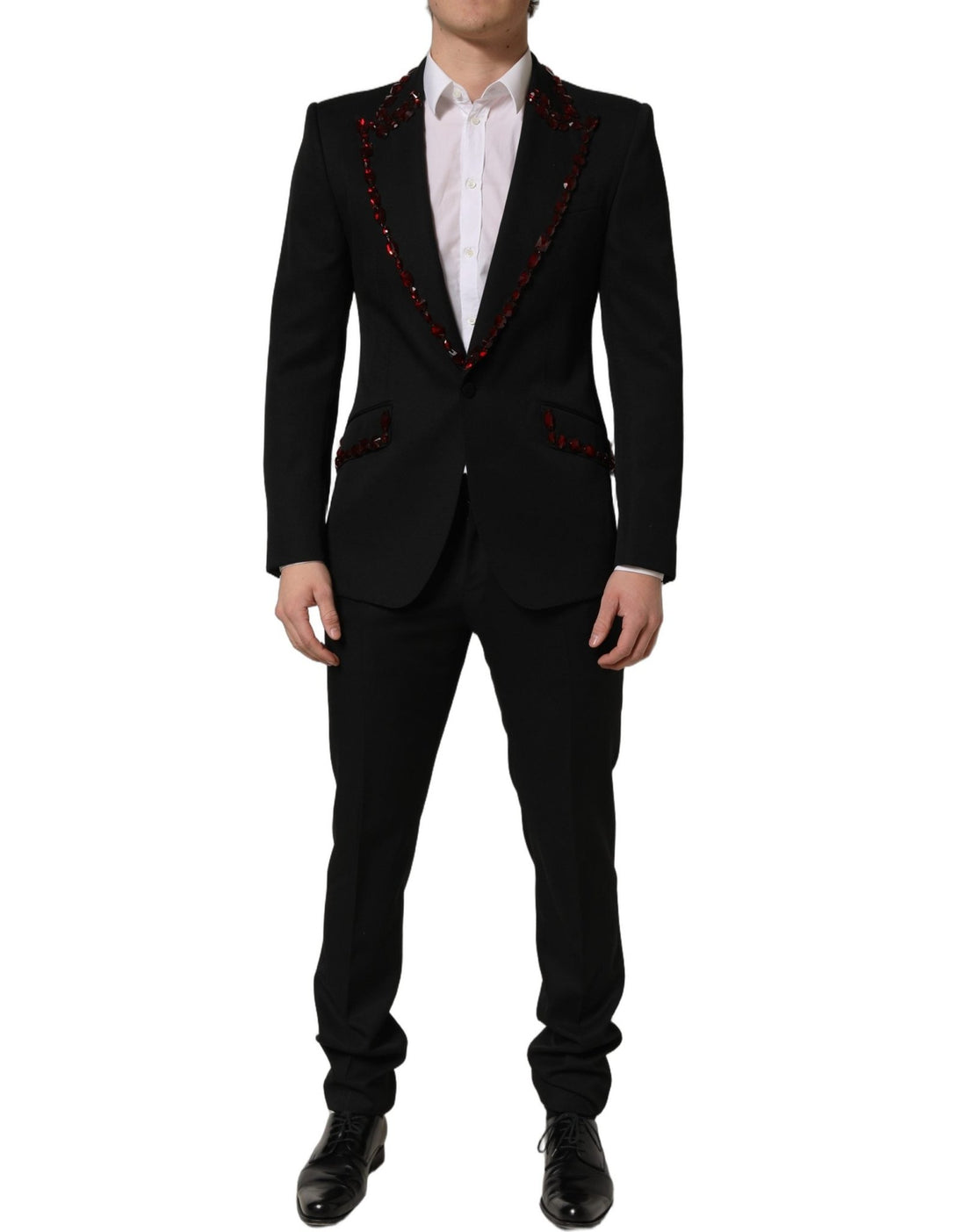 Dolce & Gabbana Black Wool Crystal Embellished 2 Piece Suit - RIMODA