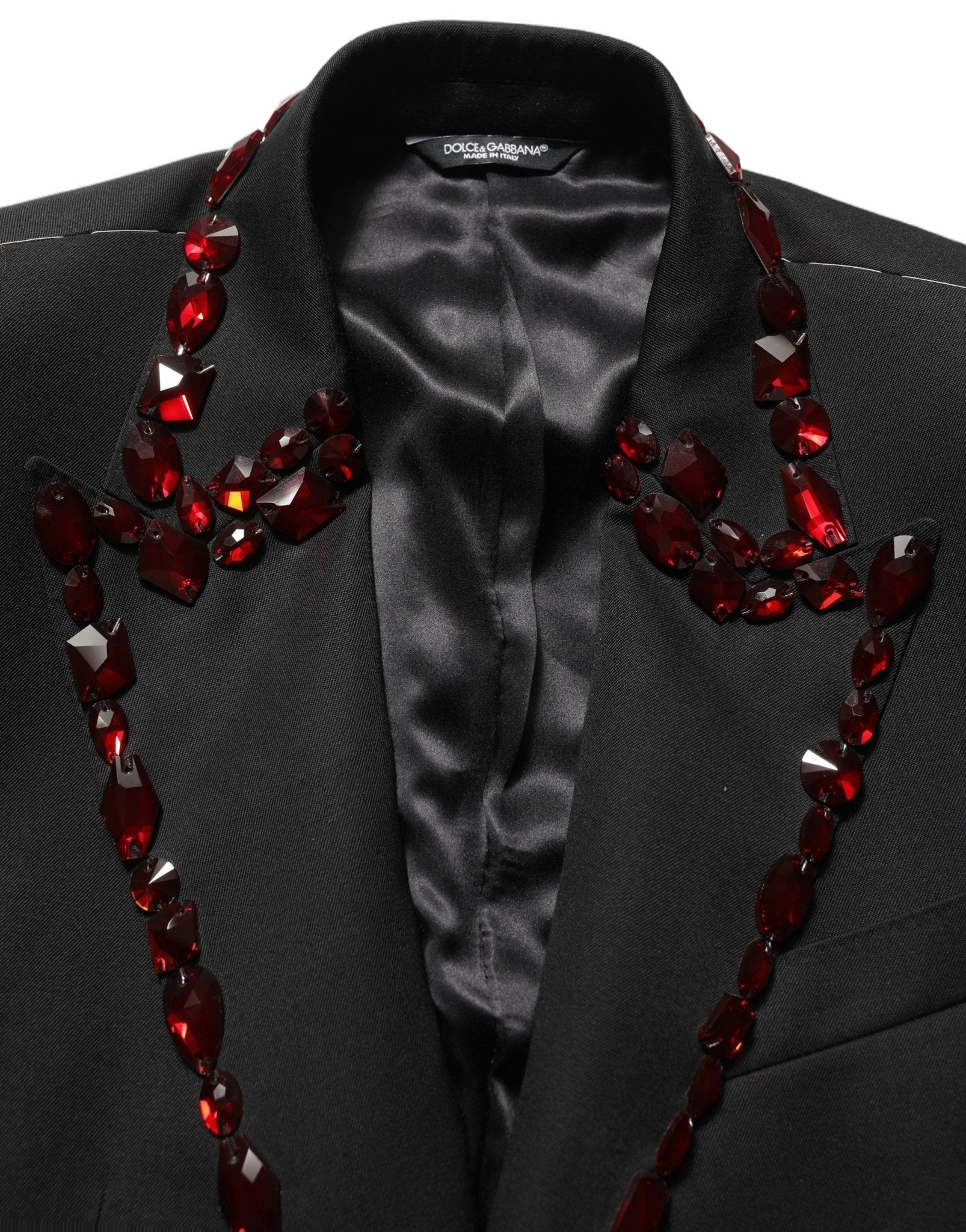 Dolce & Gabbana Black Wool Crystal Embellished 2 Piece Suit - RIMODA