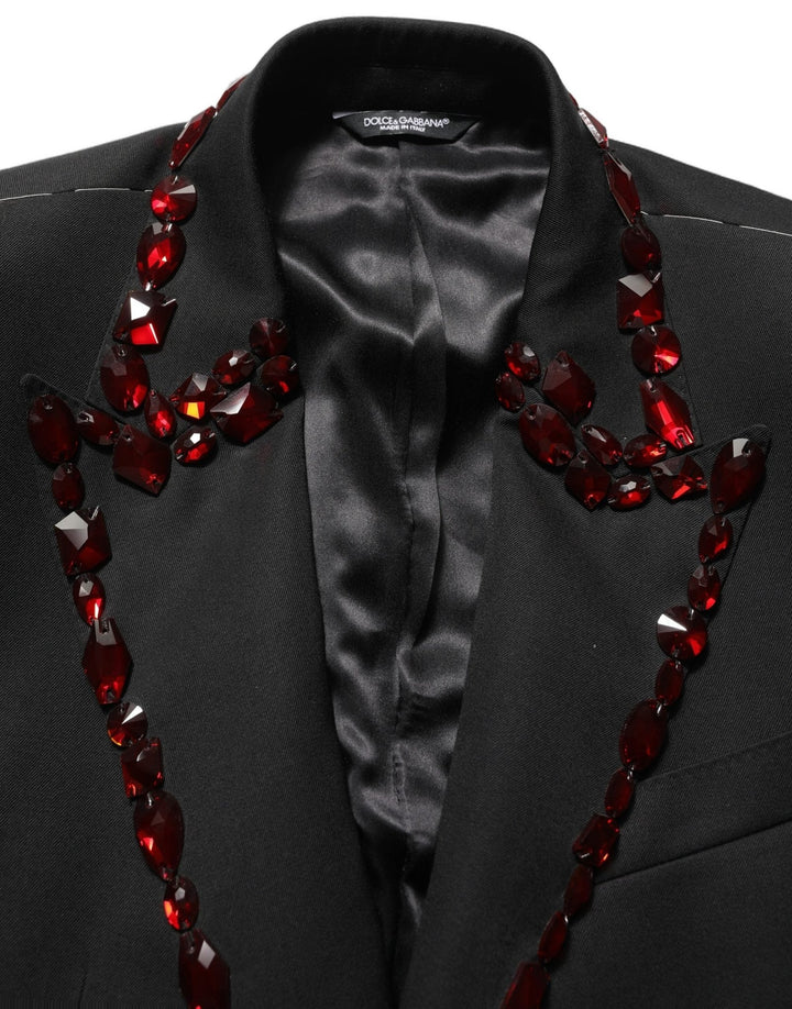 Dolce & Gabbana Black Wool Crystal Embellished 2 Piece Suit - RIMODA