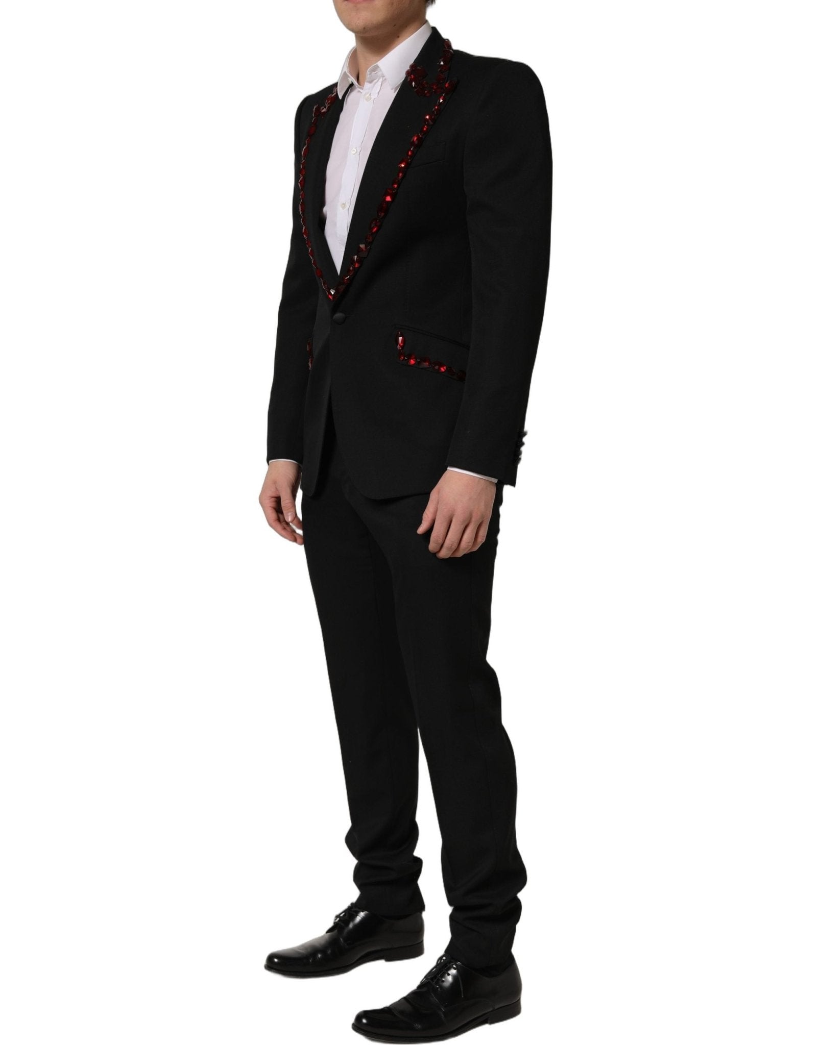 Dolce & Gabbana Black Wool Crystal Embellished 2 Piece Suit - RIMODA
