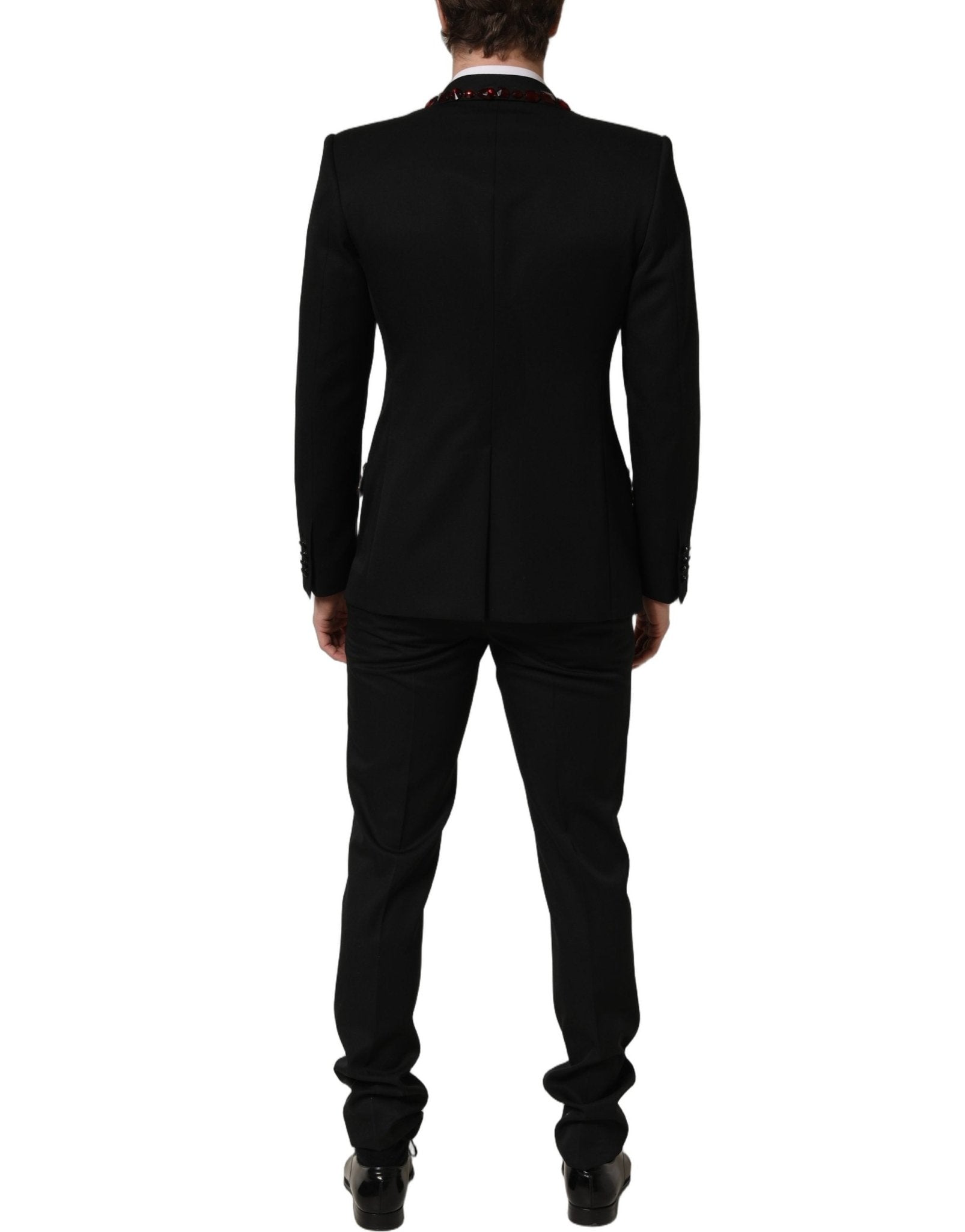 Dolce & Gabbana Black Wool Crystal Embellished 2 Piece Suit - RIMODA