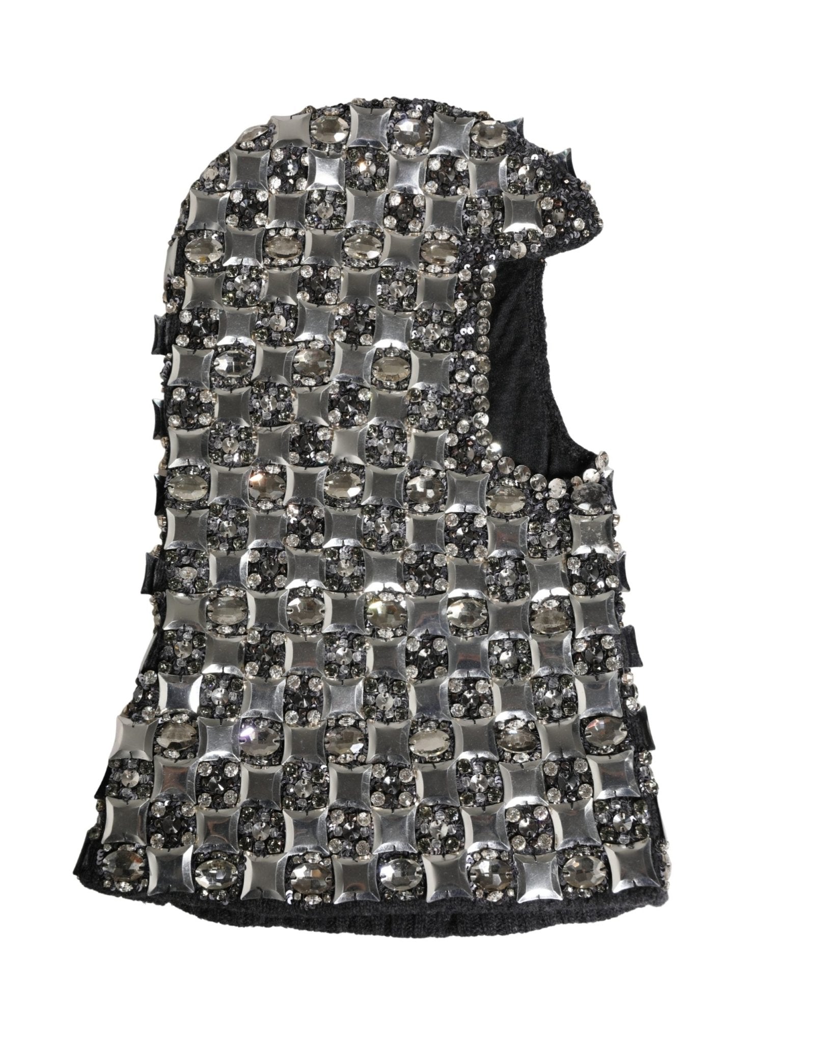 Dolce & Gabbana Black Wool Crystal Embellished Balaclava Hat - RIMODA