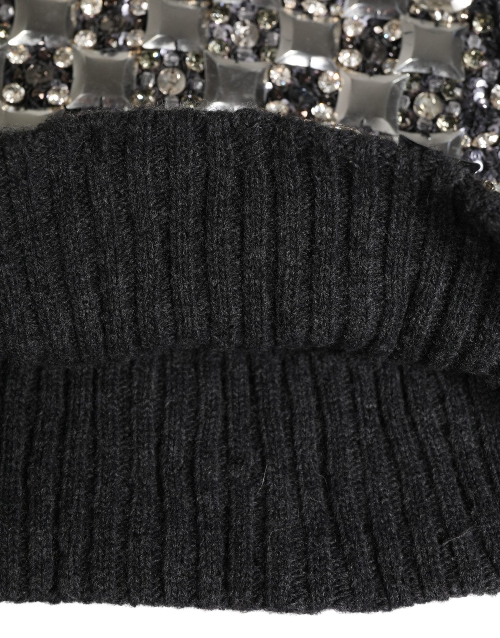 Dolce & Gabbana Black Wool Crystal Embellished Balaclava Hat - RIMODA