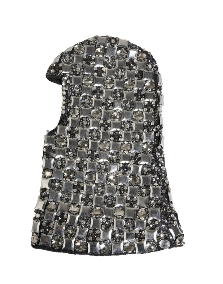 Dolce & Gabbana Black Wool Crystal Embellished Balaclava Hat - RIMODA