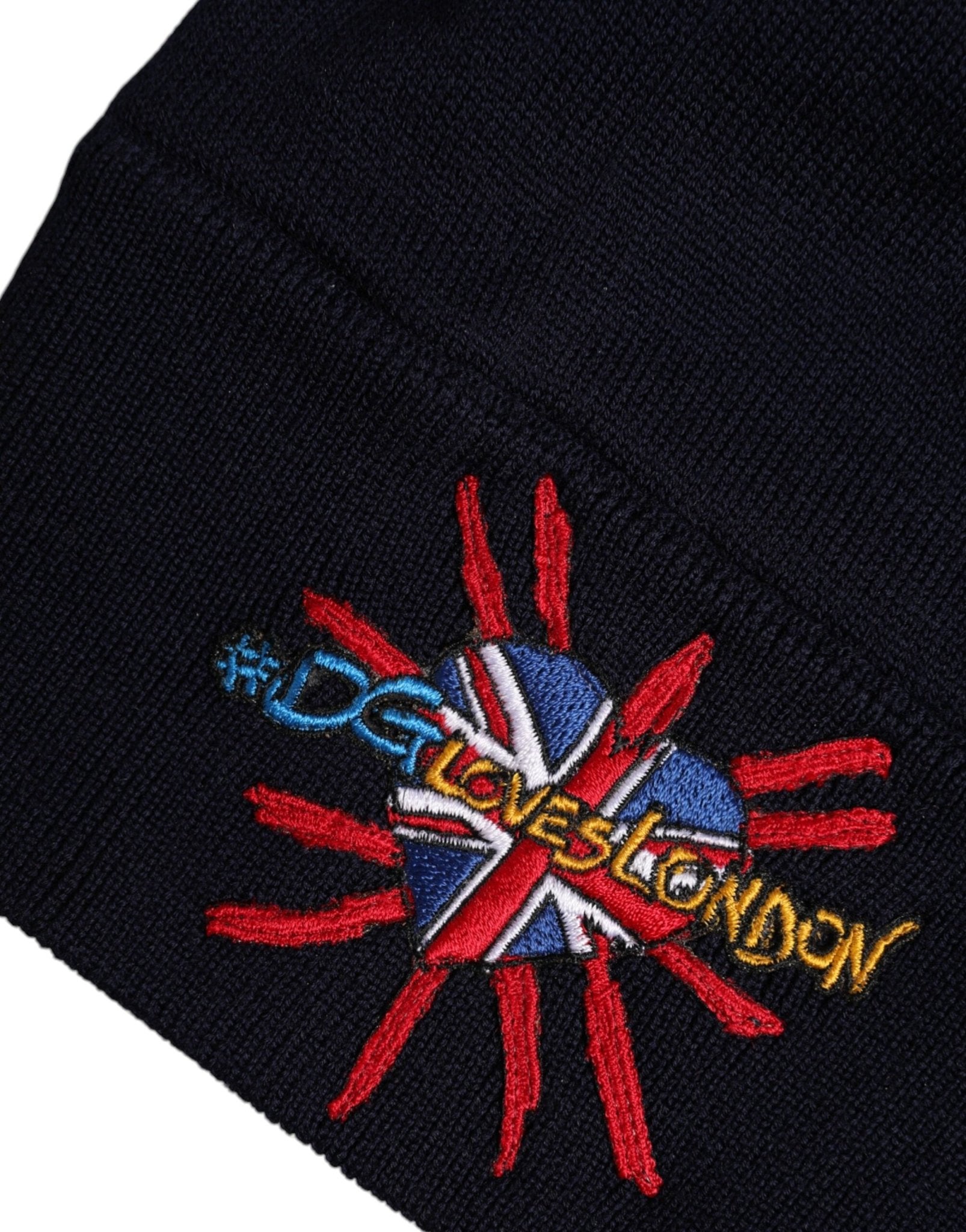 Dolce & Gabbana Black Wool DGLovesLondon Winter Beanie Hat - RIMODA