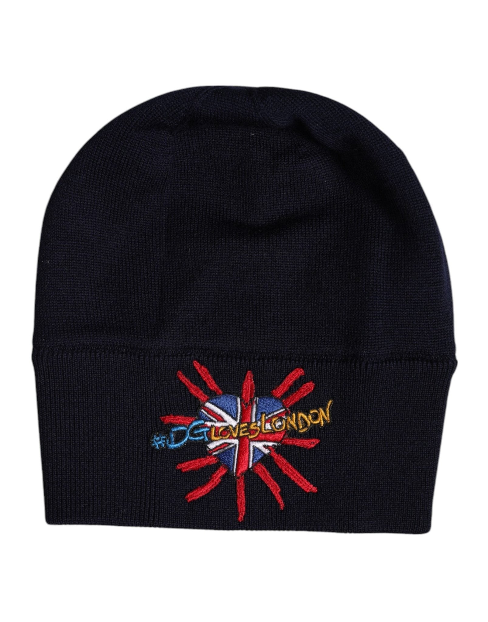 Dolce & Gabbana Black Wool DGLovesLondon Winter Beanie Hat - RIMODA