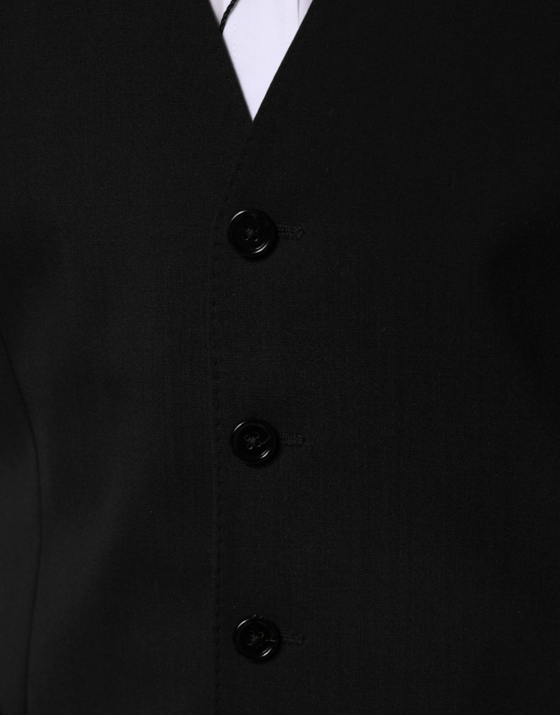 Dolce & Gabbana Black Wool Dress Formal Men Waistcoat Vest - RIMODA