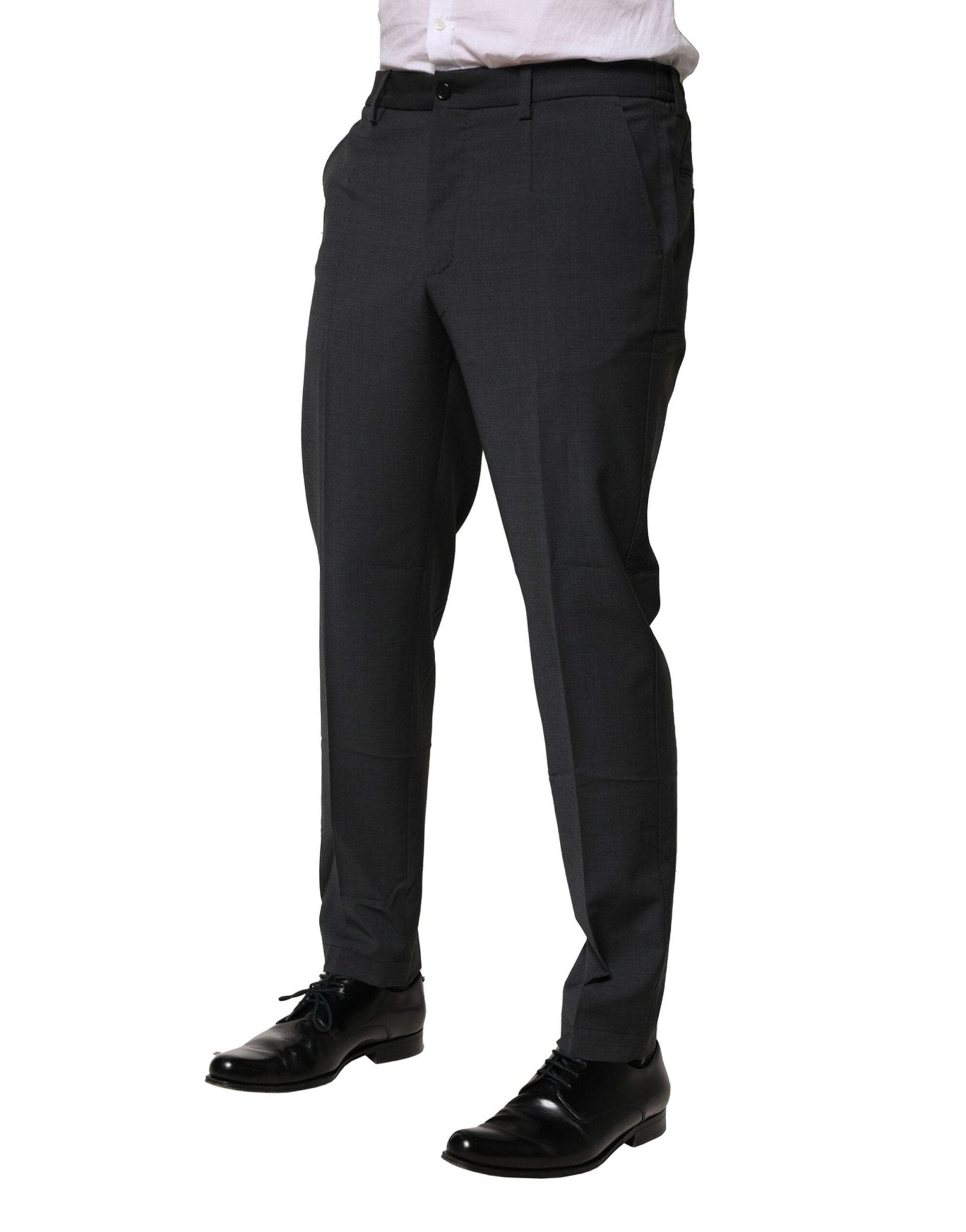 Dolce & Gabbana Black Wool Dress Slim Formal Pants - RIMODA