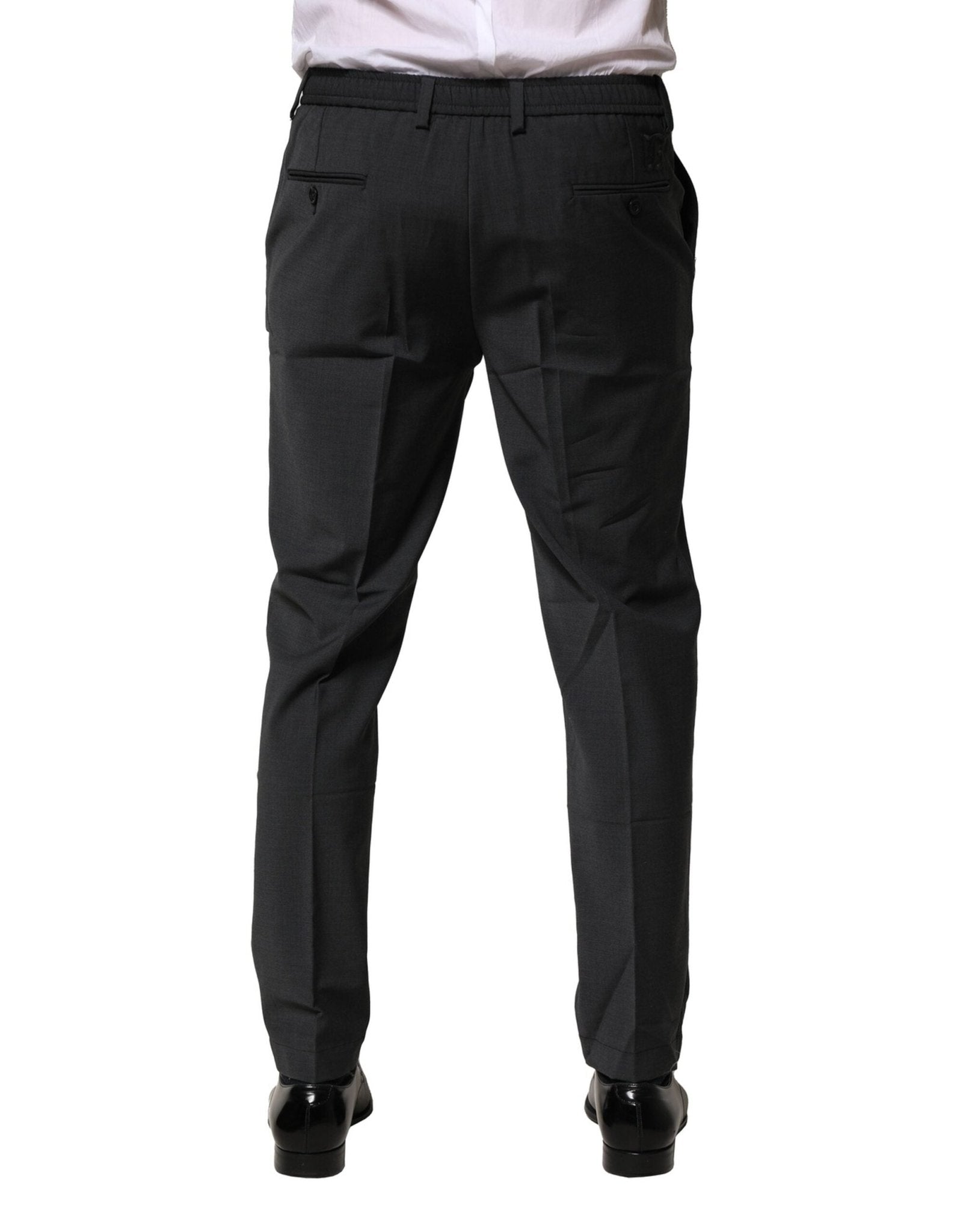 Dolce & Gabbana Black Wool Dress Slim Formal Pants - RIMODA