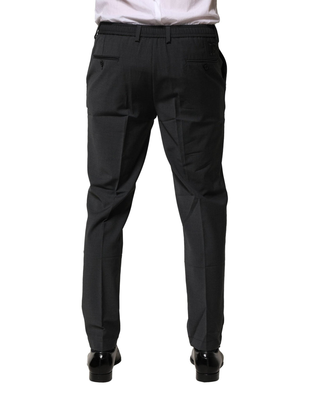 Dolce & Gabbana Black Wool Dress Slim Formal Pants - RIMODA