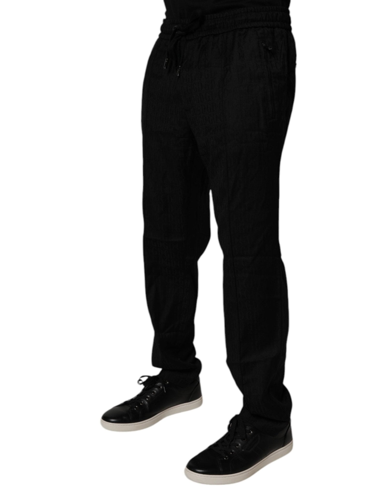 Dolce & Gabbana Black Wool Jogger Sweatpants Pants - RIMODA