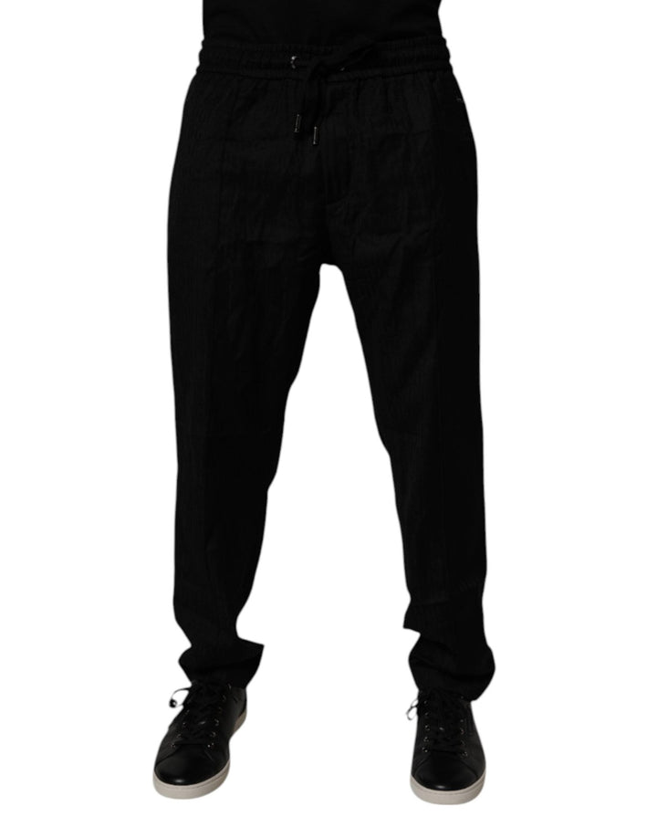 Dolce & Gabbana Black Wool Jogger Sweatpants Pants - RIMODA