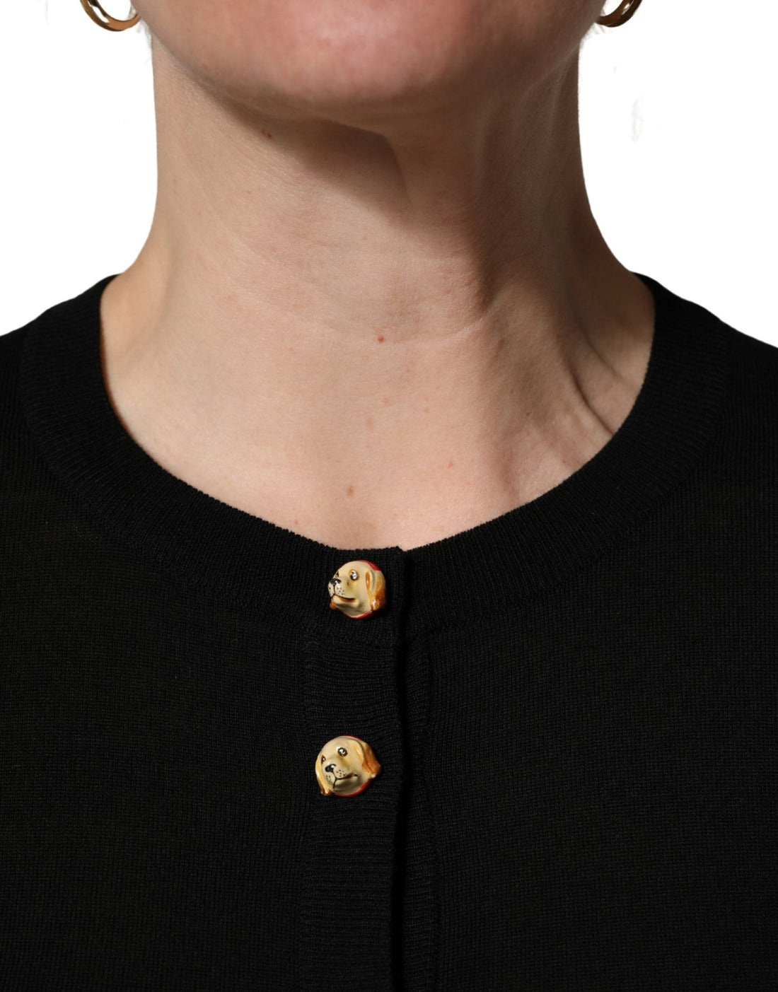 Dolce & Gabbana Black Wool Knitted Button Front Cardigan Sweater - RIMODA