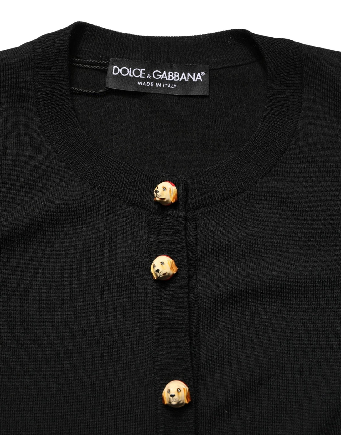 Dolce & Gabbana Black Wool Knitted Button Front Cardigan Sweater - RIMODA