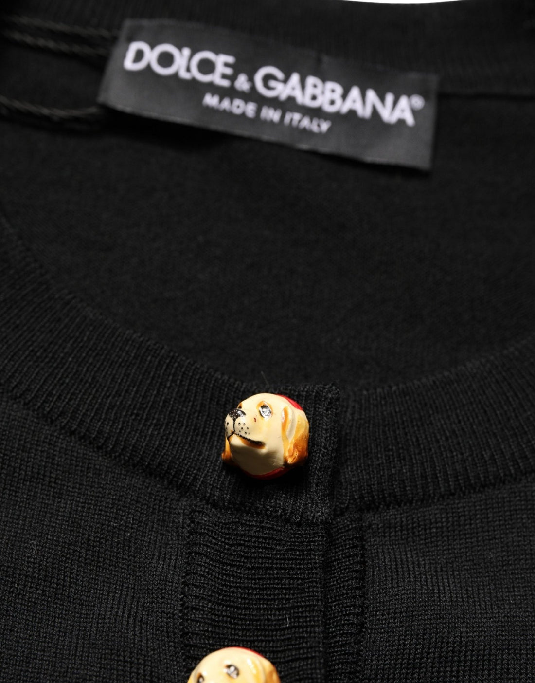 Dolce & Gabbana Black Wool Knitted Button Front Cardigan Sweater - RIMODA