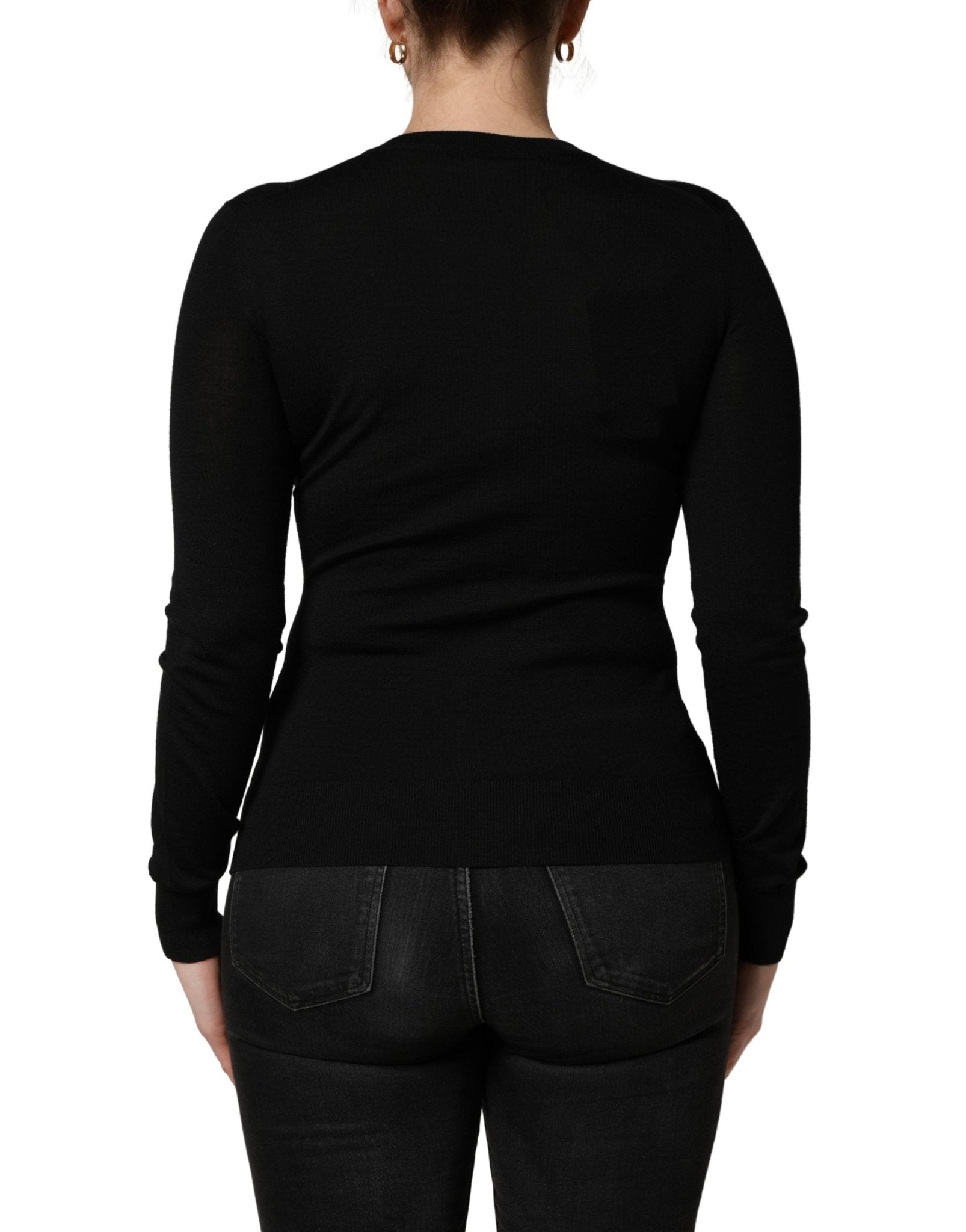 Dolce & Gabbana Black Wool Knitted Button Front Cardigan Sweater - RIMODA