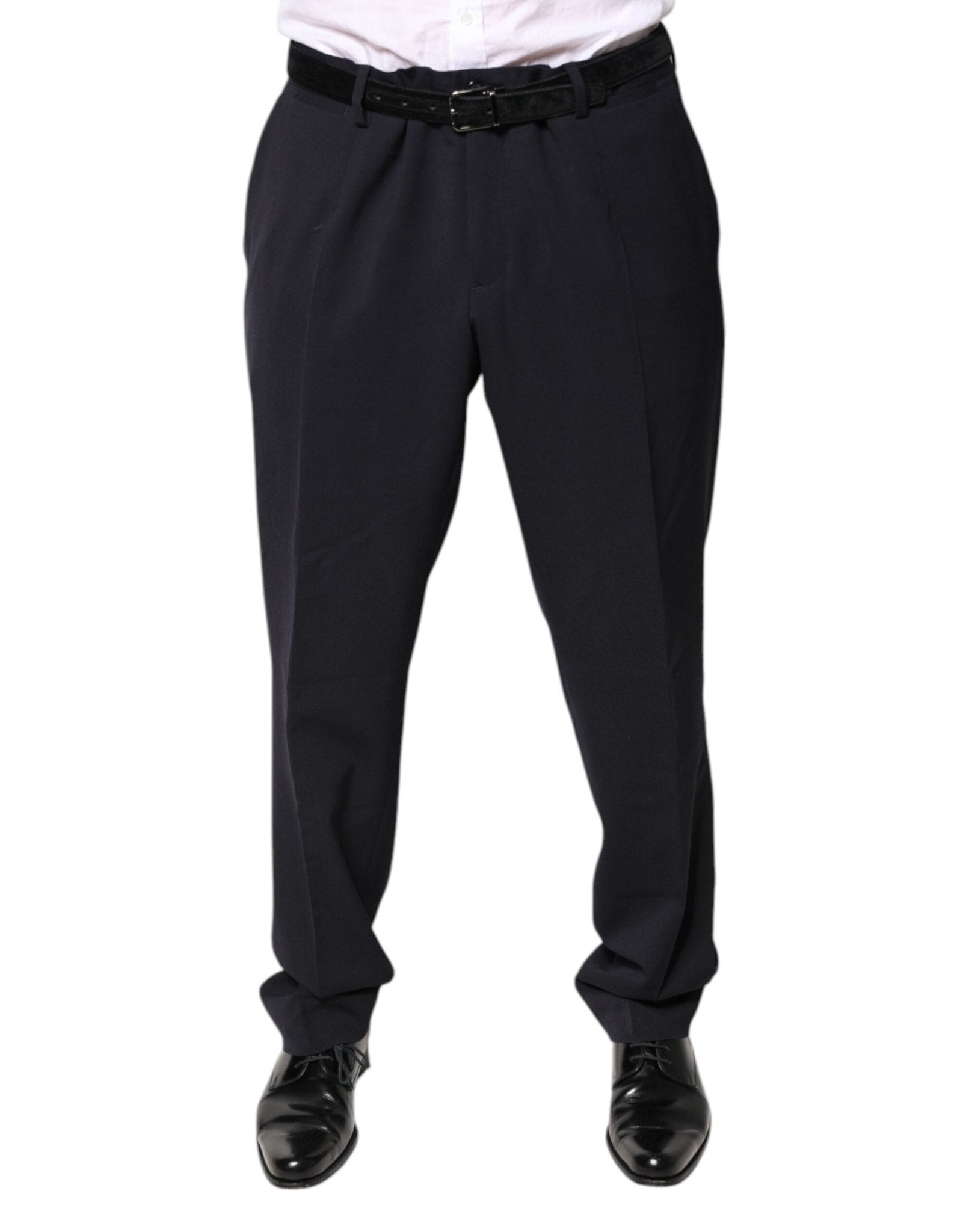 Dolce & Gabbana Black Wool Mid Waist Dress Pants - RIMODA