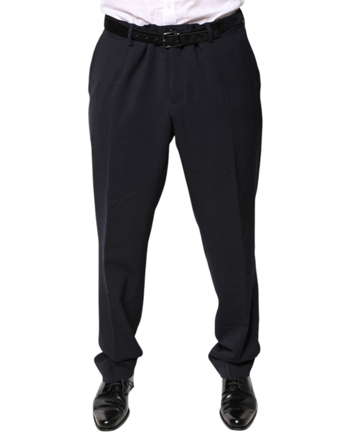 Dolce & Gabbana Black Wool Mid Waist Dress Pants - RIMODA