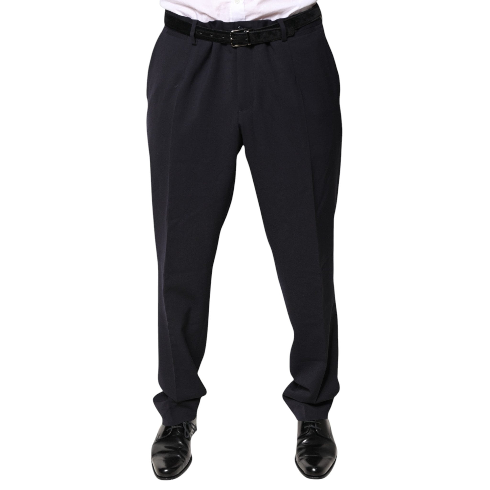 Dolce & Gabbana Black Wool Mid Waist Dress Pants - RIMODA