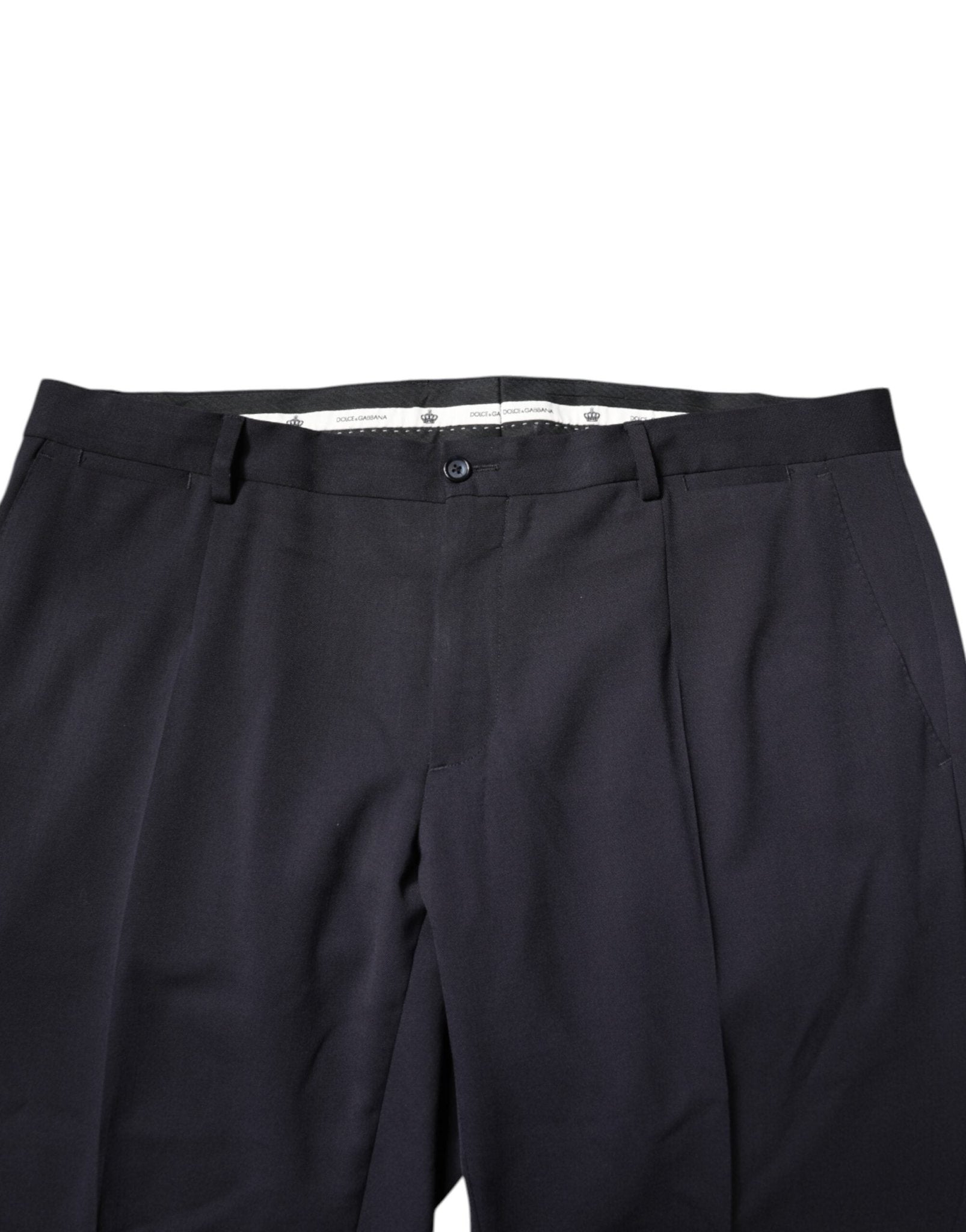 Dolce & Gabbana Black Wool Mid Waist Dress Pants - RIMODA