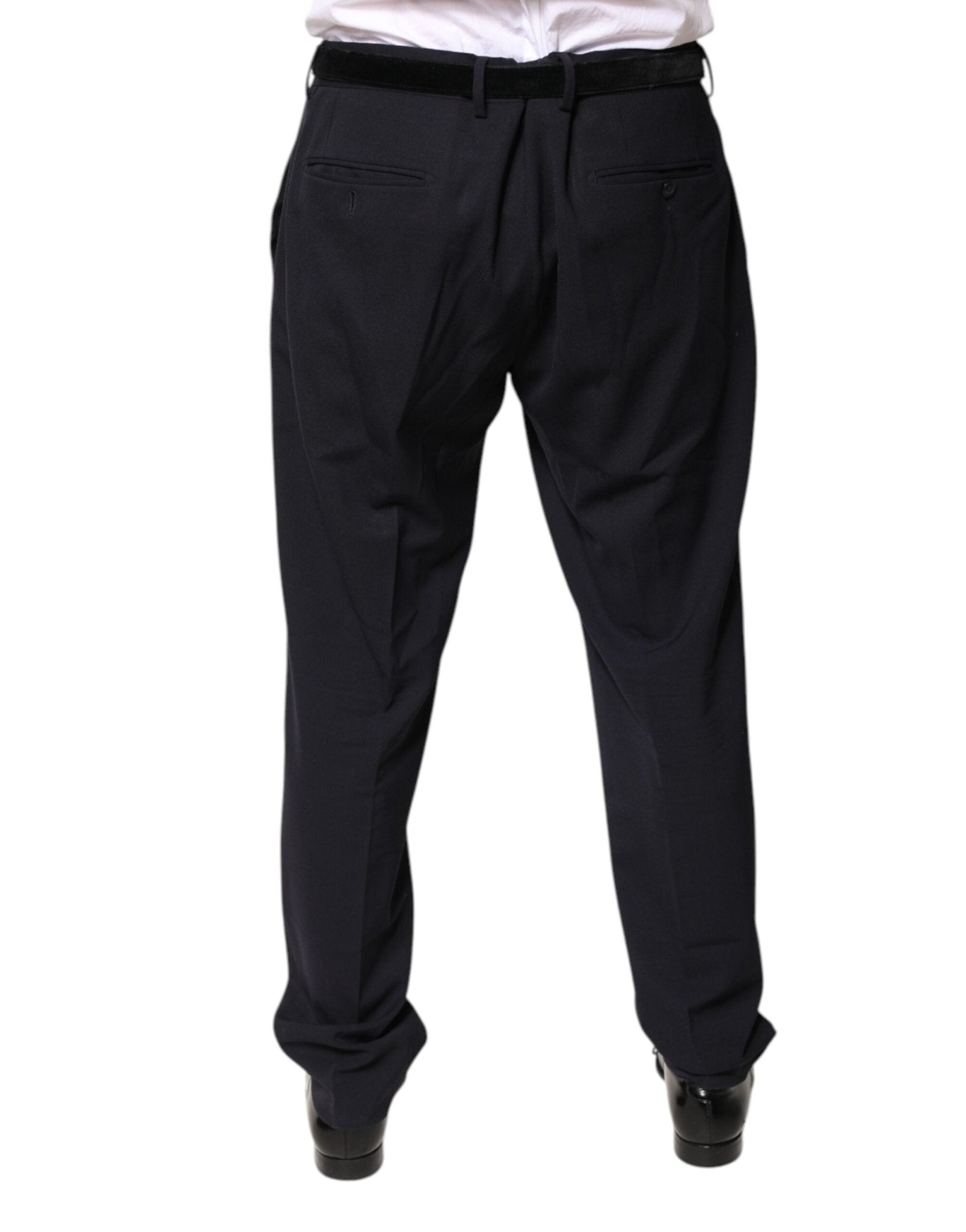 Dolce & Gabbana Black Wool Mid Waist Dress Pants - RIMODA