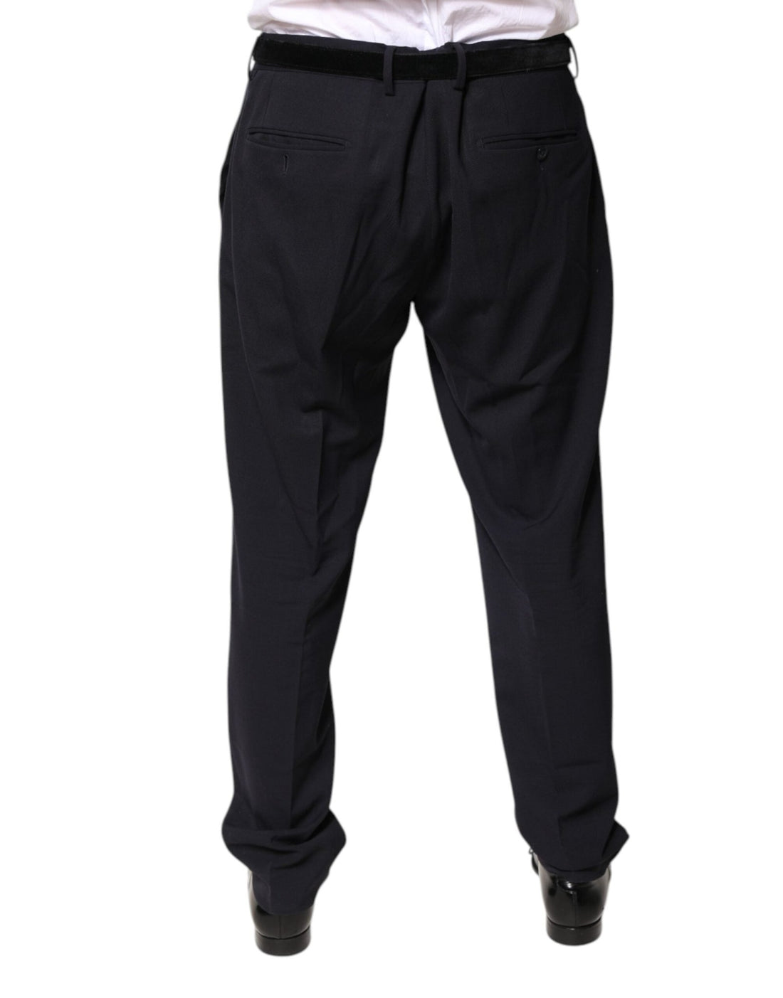Dolce & Gabbana Black Wool Mid Waist Dress Pants - RIMODA