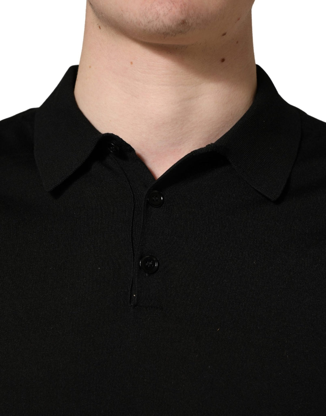 Dolce & Gabbana Black Wool Short Sleeves Men Polo T-shirt - RIMODA