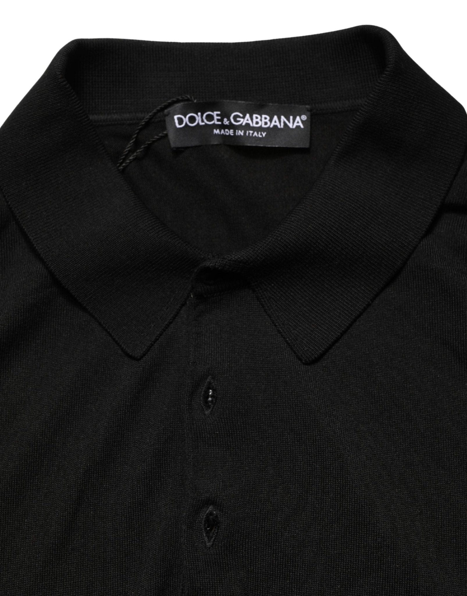 Dolce & Gabbana Black Wool Short Sleeves Men Polo T-shirt - RIMODA