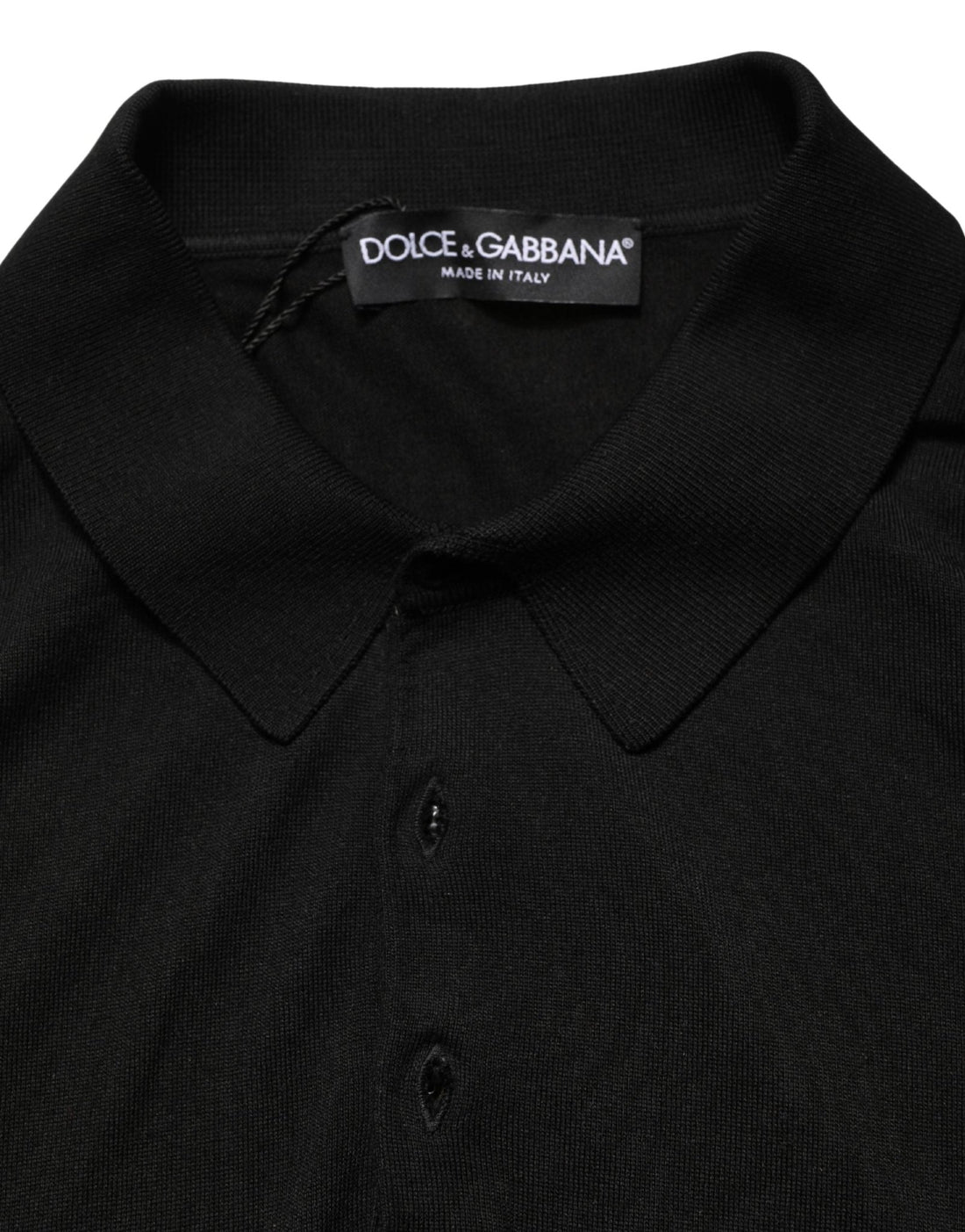 Dolce & Gabbana Black Wool Short Sleeves Men Polo T-shirt - RIMODA