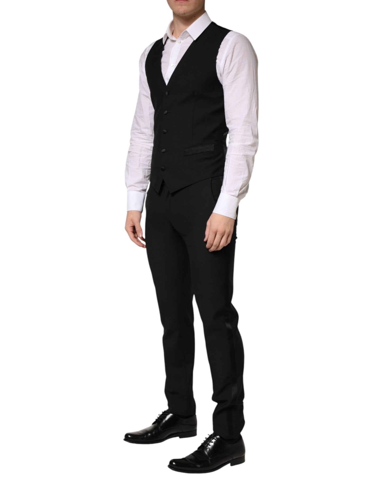 Dolce & Gabbana Black Wool Single Breasted 3 Piece Men Suit - RIMODA