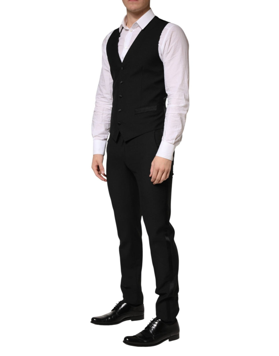 Dolce & Gabbana Black Wool Single Breasted 3 Piece Men Suit - RIMODA