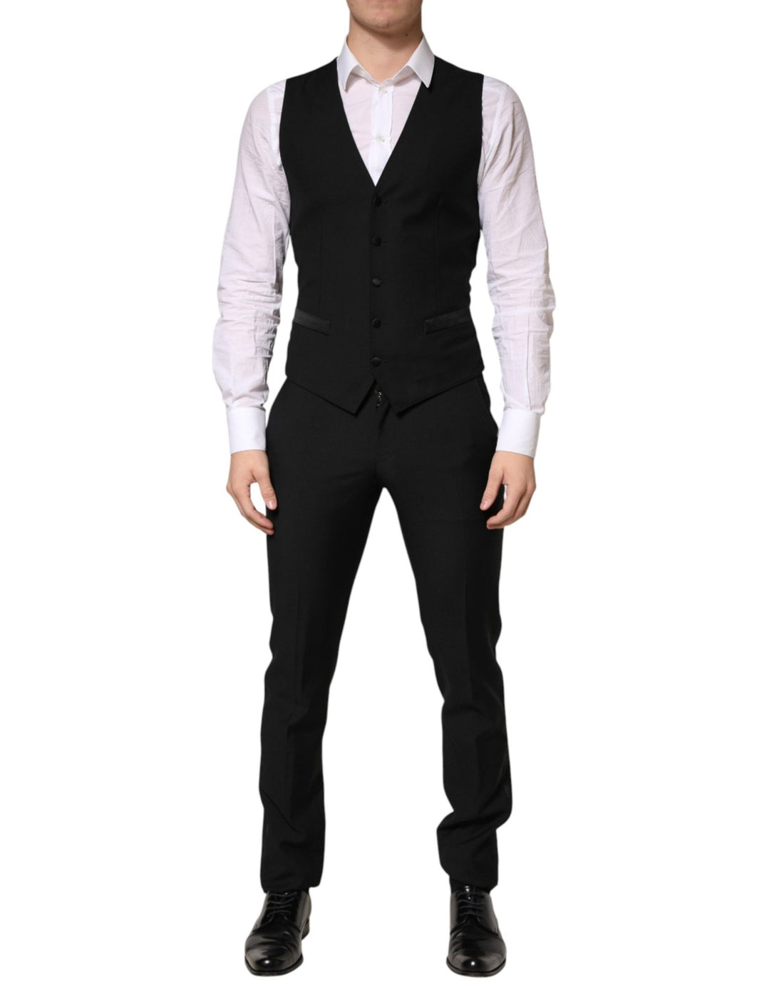 Dolce & Gabbana Black Wool Single Breasted 3 Piece Men Suit - RIMODA