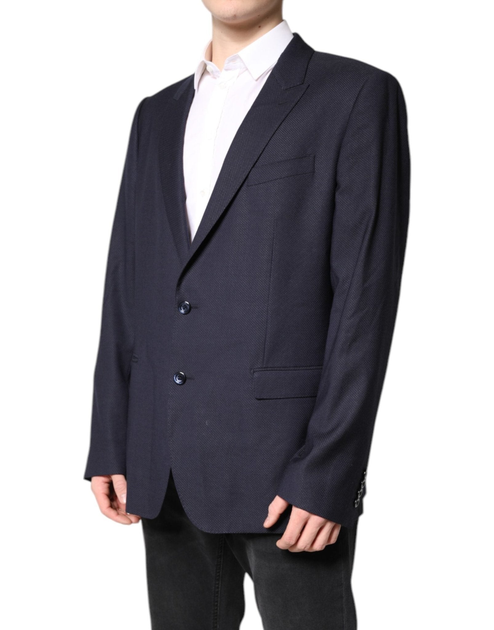 Dolce & Gabbana Black Wool Single Breasted Coat Blazer Suit - RIMODA