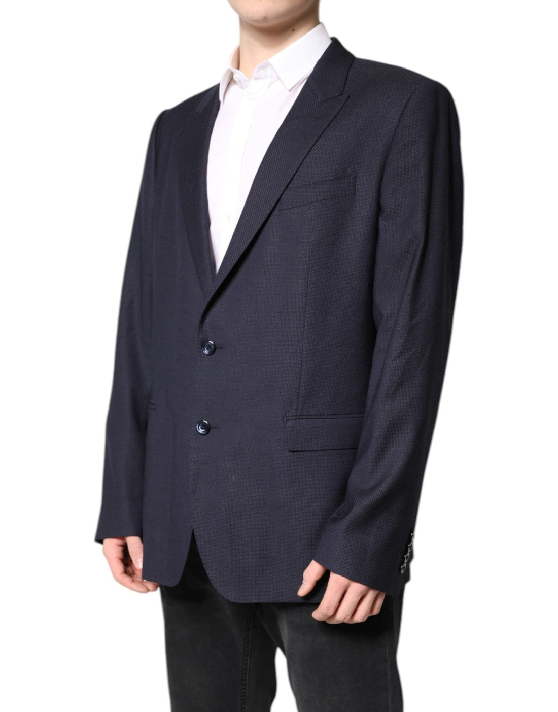 Dolce & Gabbana Black Wool Single Breasted Coat Blazer Suit - RIMODA