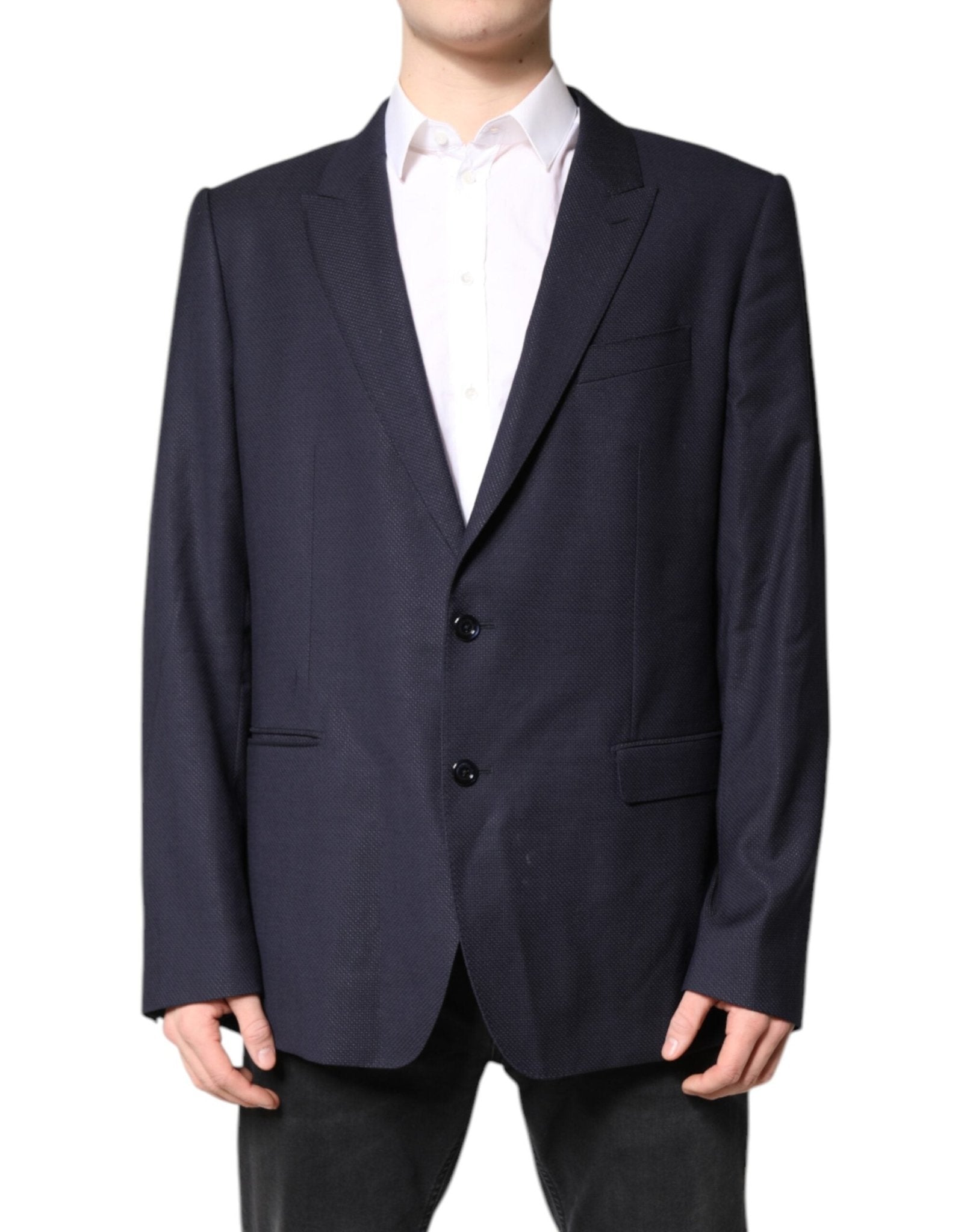 Dolce & Gabbana Black Wool Single Breasted Coat Blazer Suit - RIMODA