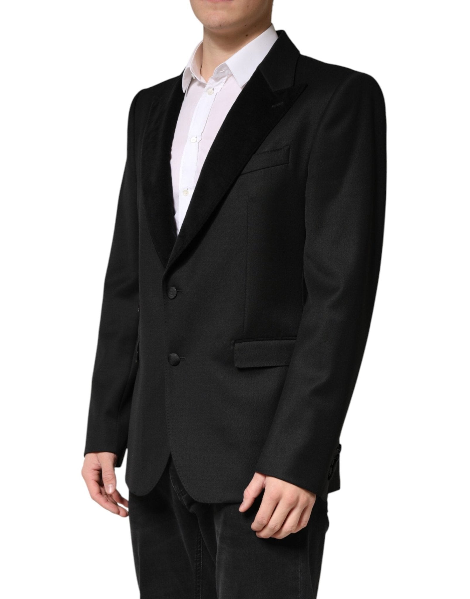 Dolce & Gabbana Black Wool Single Breasted Jacket Blazer - RIMODA