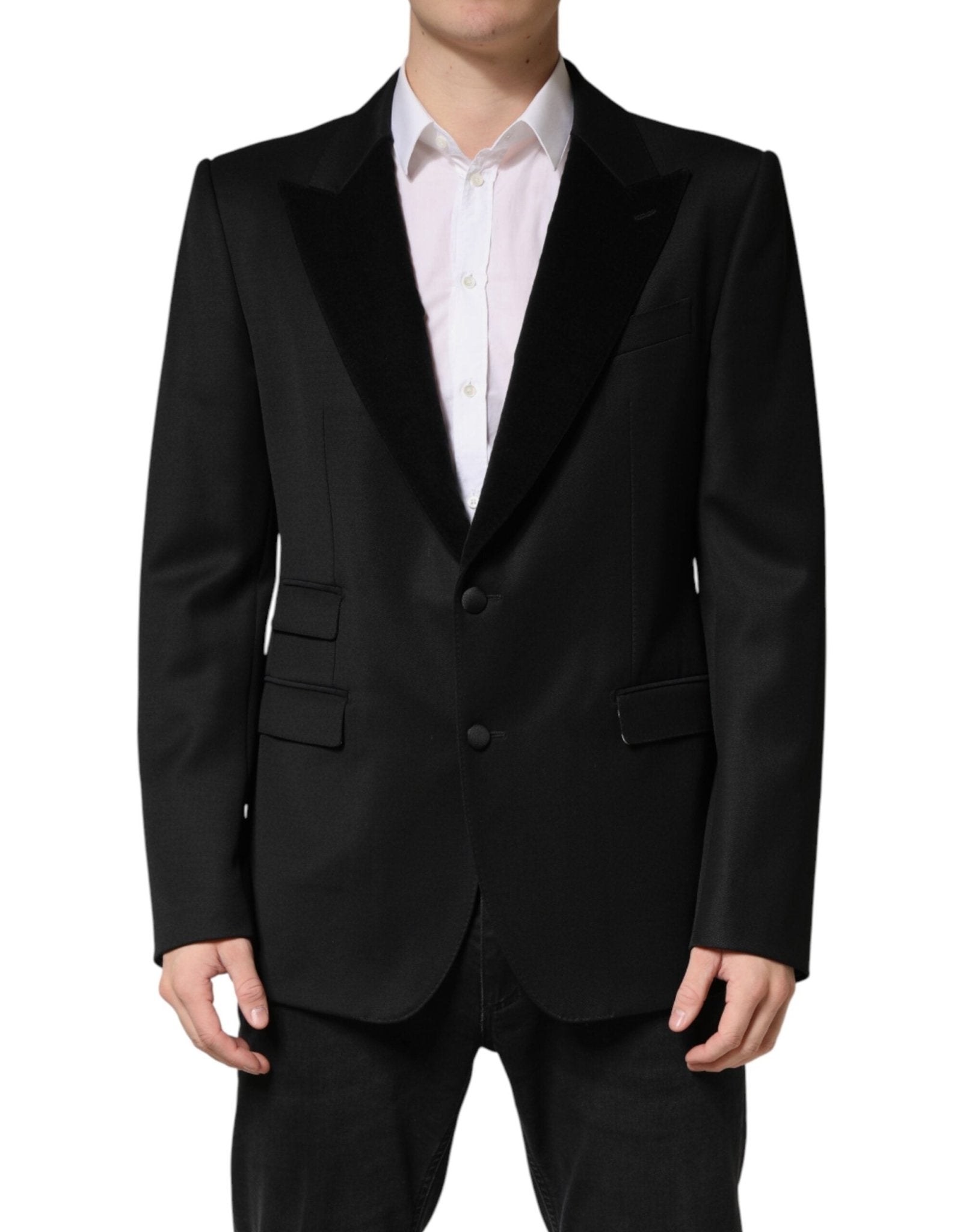 Dolce & Gabbana Black Wool Single Breasted Jacket Blazer - RIMODA