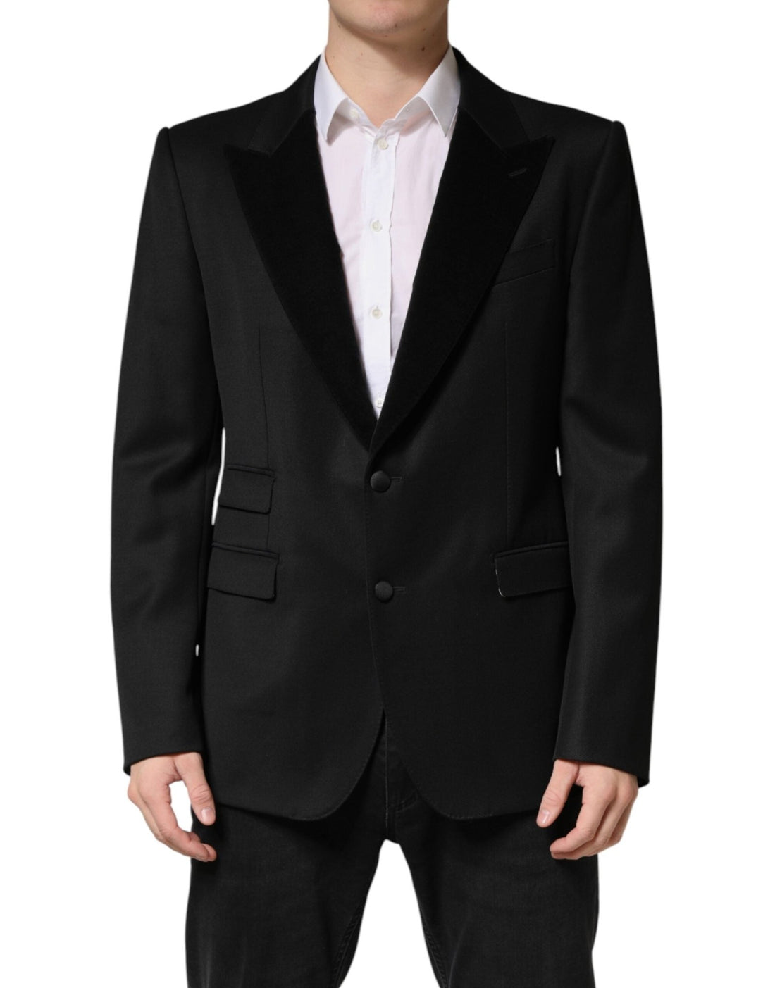 Dolce & Gabbana Black Wool Single Breasted Jacket Blazer - RIMODA