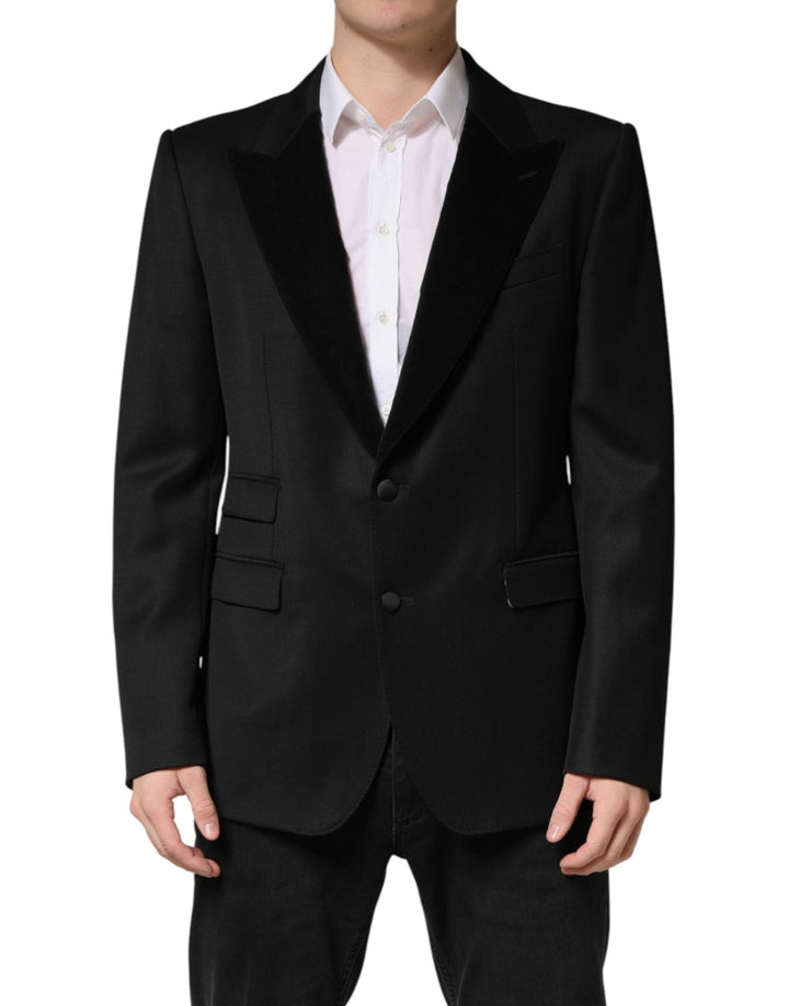 Dolce & Gabbana Black Wool Single Breasted Jacket Blazer - RIMODA