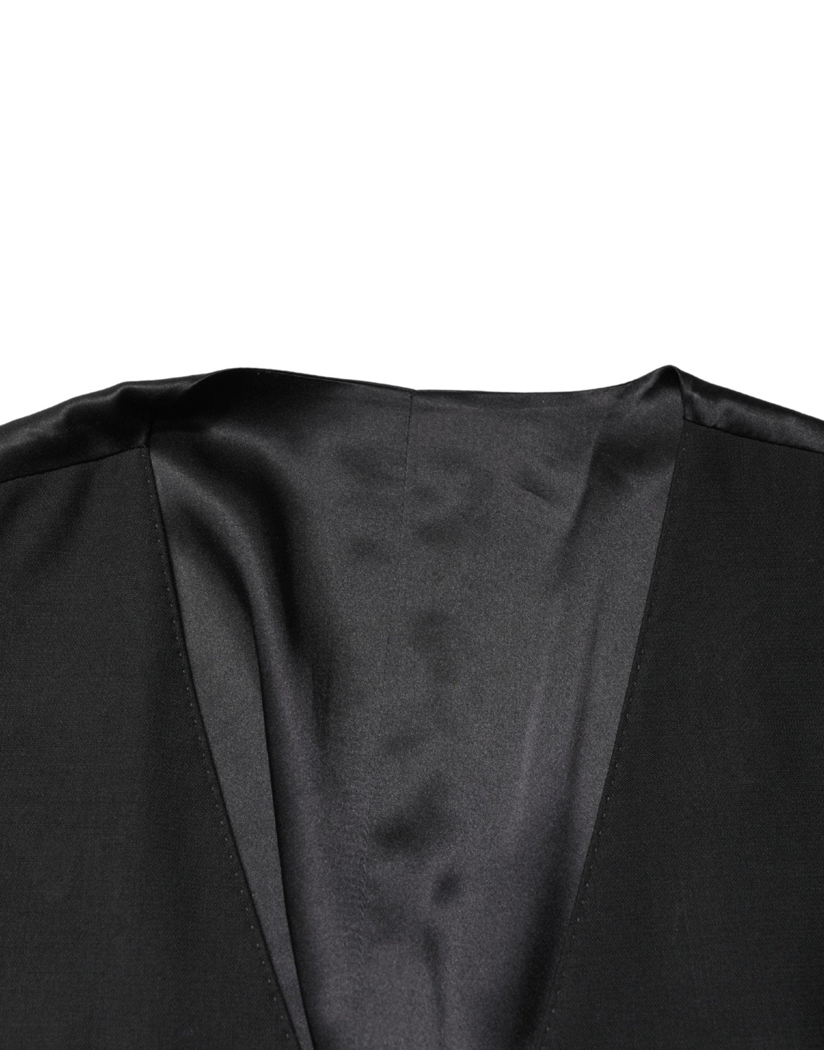 Dolce & Gabbana Black Wool Single Breasted Men Waistcoat Vest - RIMODA