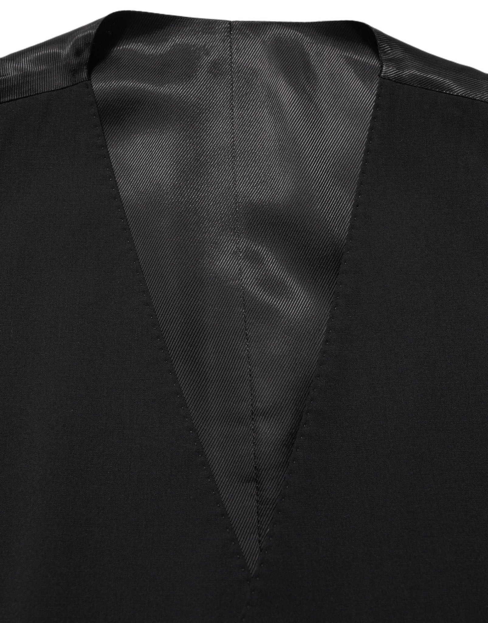 Dolce & Gabbana Black Wool Single Breasted Waistcoat Vest - RIMODA
