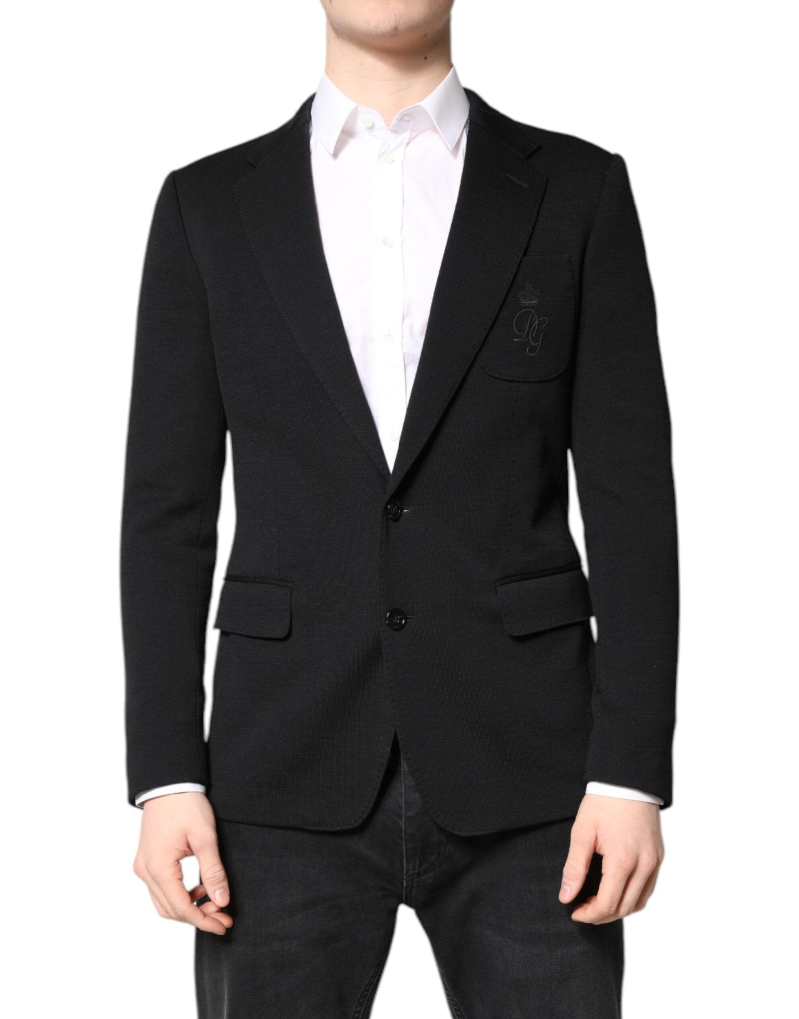 Dolce & Gabbana Black Wool Slim Fit Coat Blazer Jacket Suit - RIMODA